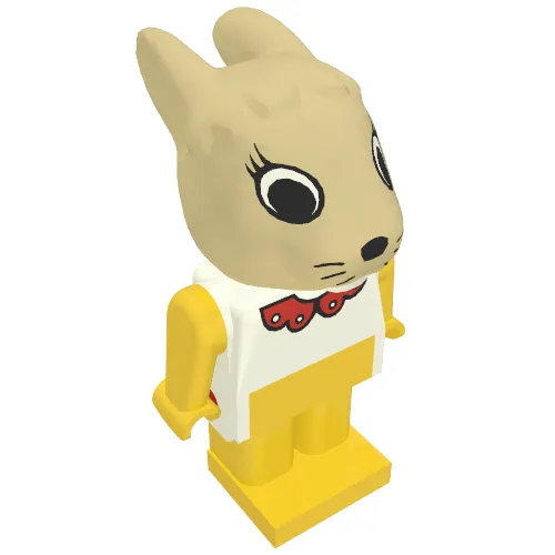 Fabuland Figure Bunny 4 - Red Collar Print