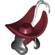 Hair and Hat, Long Black Hair Over Shoulders, Large Wide Brim Hat with White Plume print