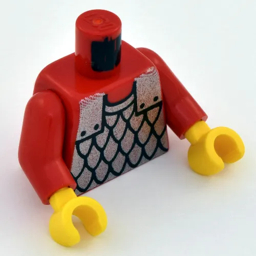 Torso Armor Scale Mail Print, Red Arms, Yellow Hands