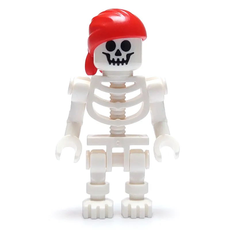 Skeleton, Standard Face, Red Bandana Hat, Bent Arms