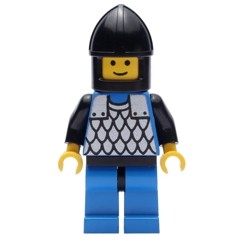 Knight (Scale Mail on Blue) - Black Arms, Blue Legs, Black Chin-Guard
