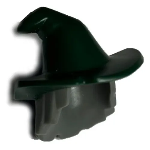 Hair and Hat, Floppy Witch Hat with Dark Bluish Gray Hair Print