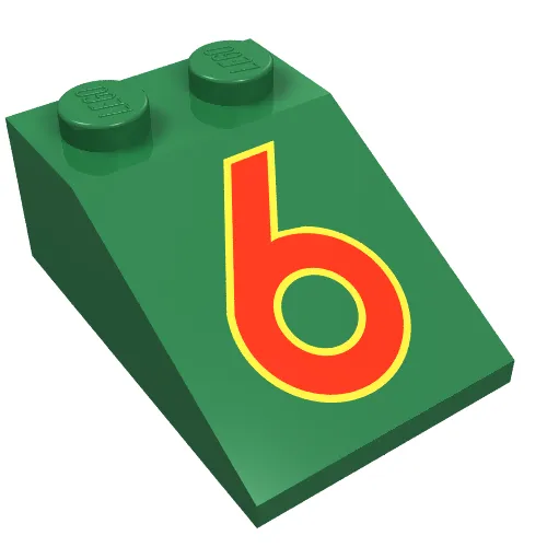 Slope 33° 3 x 2 with Red "6" Print