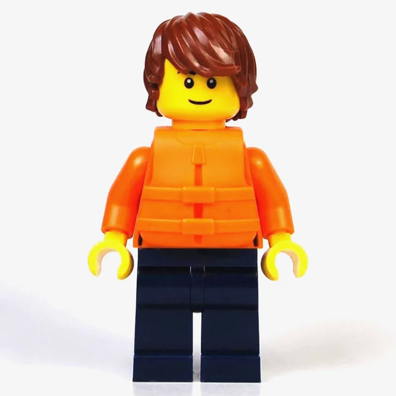 Just Jason, Orange Torso, Dark Blue Legs, Reddish Brown Hair, Orange Life Vest