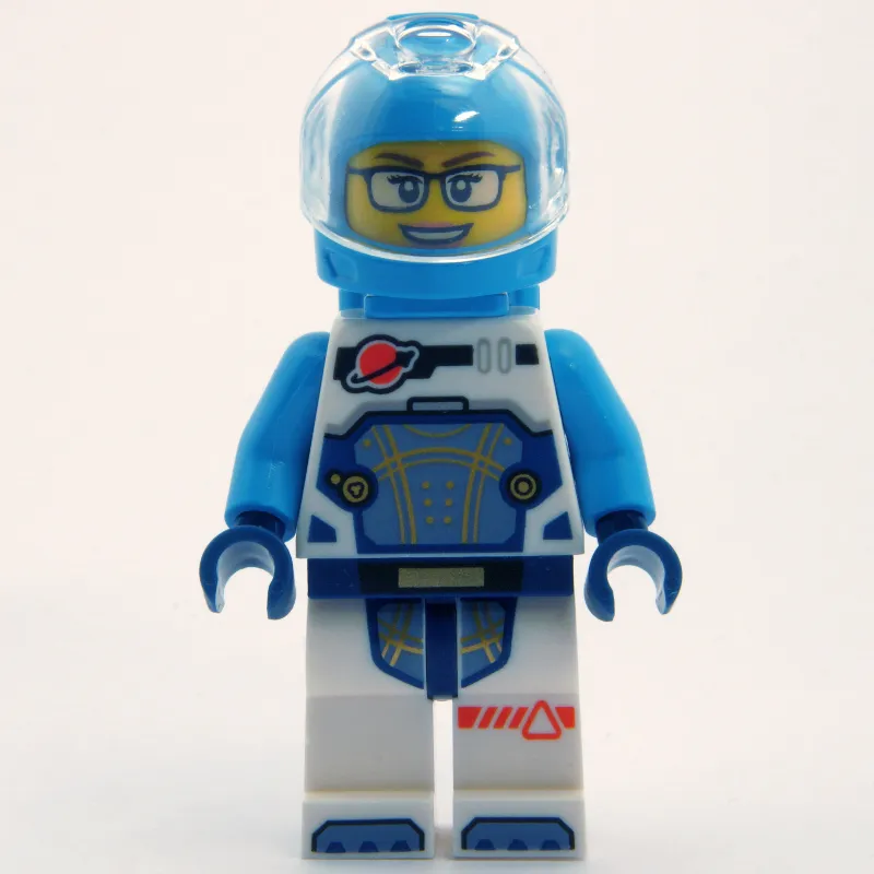 Astronaut, White and Dark Azure Spacesuit, Dark Azure Backpack and Helmet, Glasses