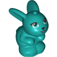 Animal, Rabbit / Bunny, Baby Sitting with Blue Eyes and Black Nose Print