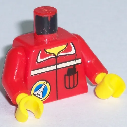 Torso Space Port Logo and Radio in Pocket Print, Red Arms, Yellow Hands