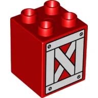 Duplo Brick 2 x 2 x 2 with White Barn Door Print