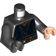 Torso, Odd Hands, Robe with Detailed Belt Print, Black Arms, Left Light Nougat Hand, Right Black Hand