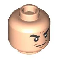 Minifig Head Sandman, Thick Black Eyebrows, Angry Frown print