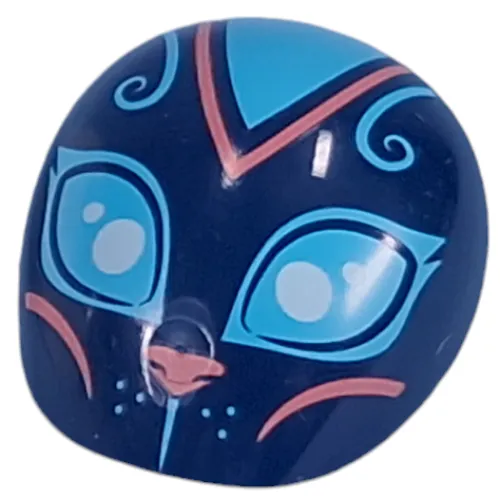 Large Figure Shoulder Cover with Medium Azure Eyes, Coral Nose, Shapes print