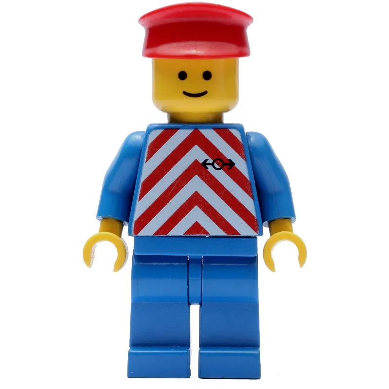 Train Worker - Red/White Shirt, Blue Legs, Red hat