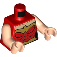 Torso Muscles with Light Nougat Neck, Gold Trim and Belt Print (Wonder Woman), Light Nougat Arms and Hands