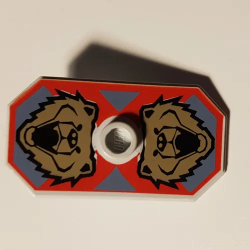 Shield Rectangular with Stud, Knights Kingdom Santis Bear Print (Non-Sticker)