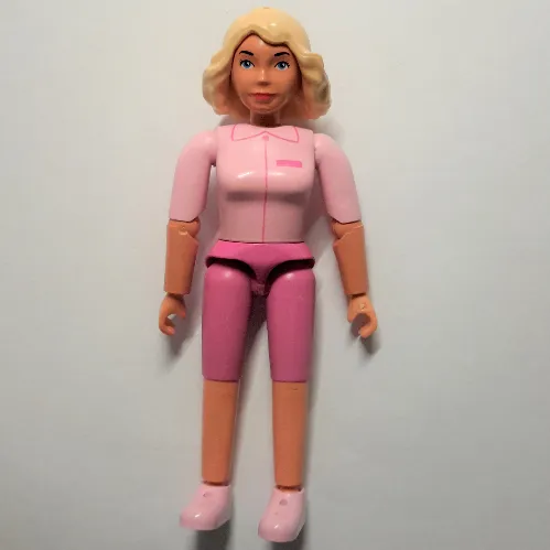 Belville Figure Articulated Elbows, Female, Light Yellow Hair, Dark Pink Shorts, Pink Shirt