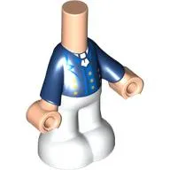 Microdoll Body Pants White with Dark Blue Coat, Blue Shirt, White Tie, Nougat Hands print