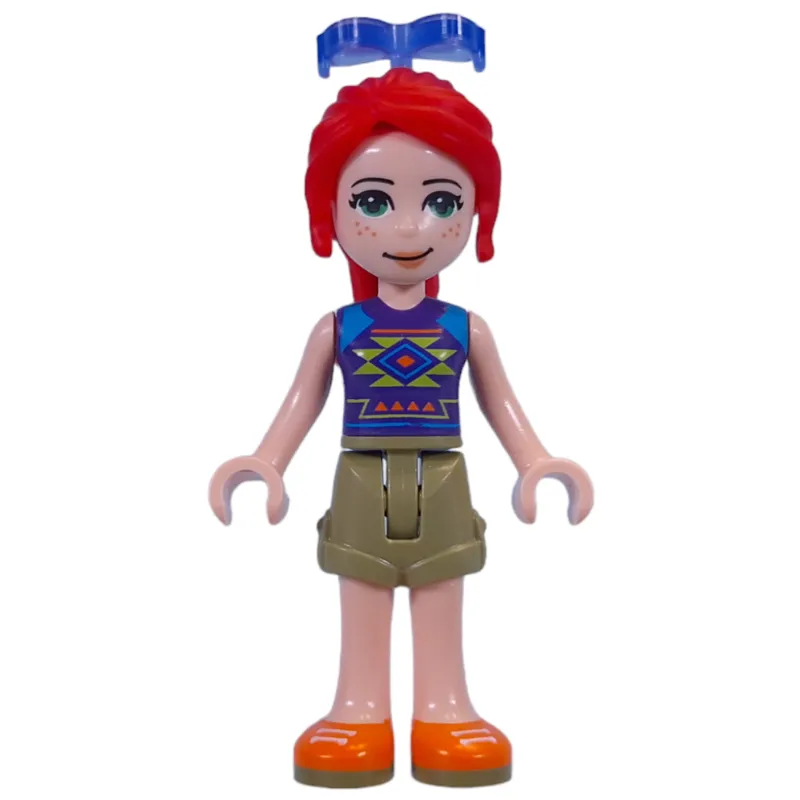 Mia - Dark Purple Top, Olive Green Skirt, Sunglasses