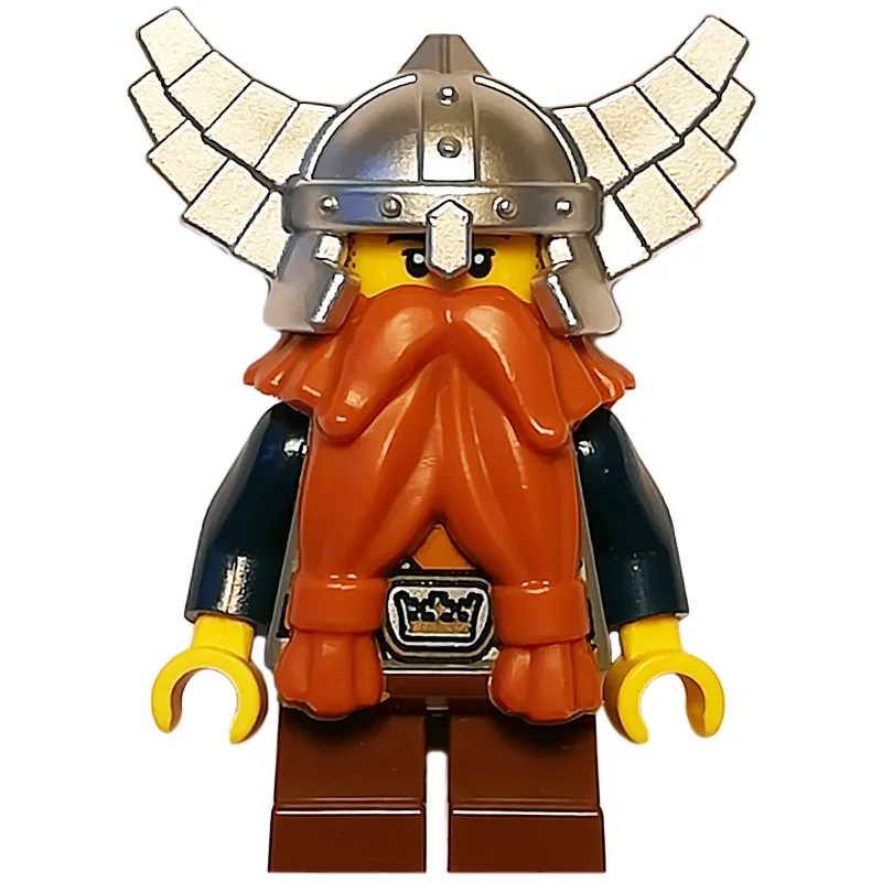 Dwarf, Dark Orange Beard, Metallic Silver Helmet