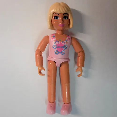 Belville Figure Articulated Elbows, Child, Female, Light Yellow Hair, Cherry Blossom Pink Sleeveless Top Print