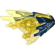 Creature Body Part, Dragon Head Upper Jaw with Spikes with Trans-Yellow Pattern, Metal Blue Markings, Bright Light Yellow Eye print