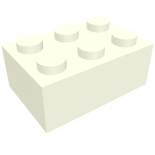 Brick 2 x 3 without Bottom Tubes, Slotted (with 1 slot)