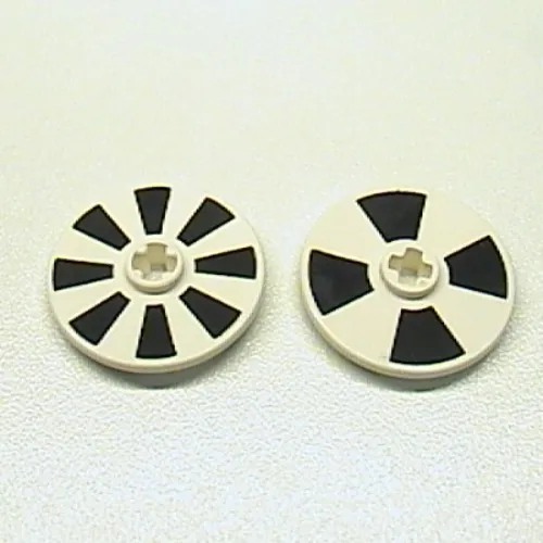 Technic Disc 3 x 3 with 4 Black Sections on One Side and 8 on Reverse Print [Speed Sensor]