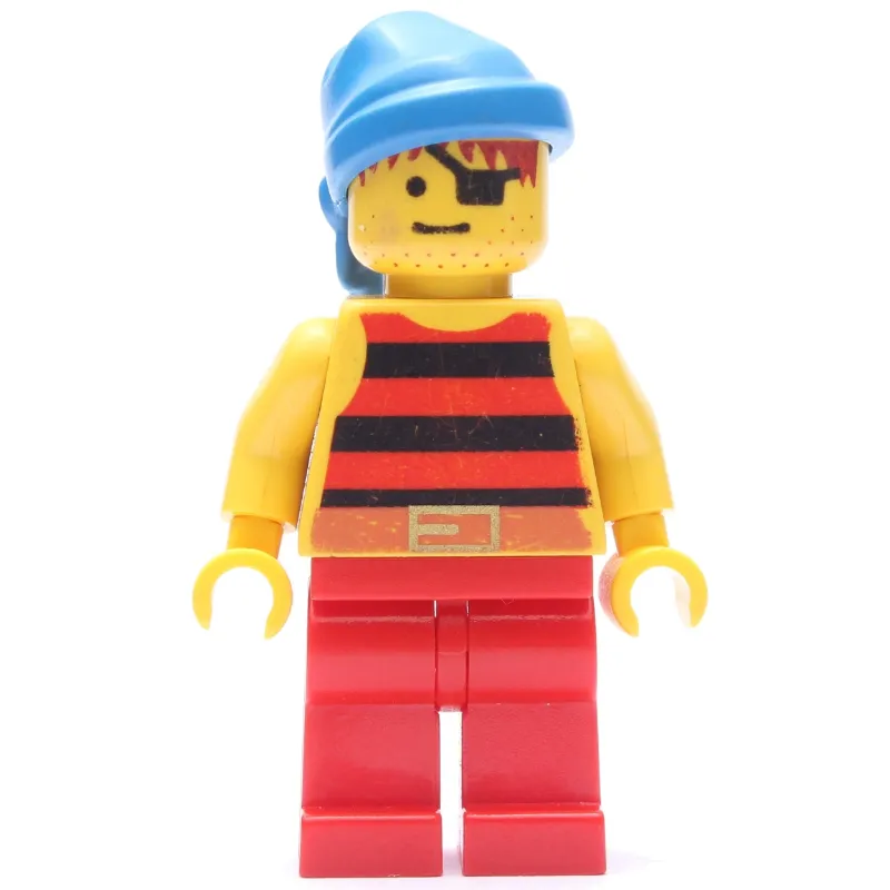 Pirate - Red/Black Stripes, Red Legs, Blue Bandana