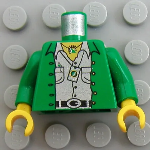 Torso Jacket, White Shirt, and Necklace Print, Green Arms, Yellow Hands