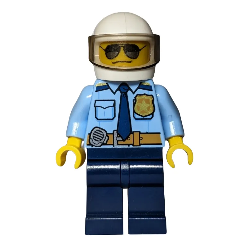 Police - Bright Light Blue Shirt, Dark Blue Legs, White Helmet