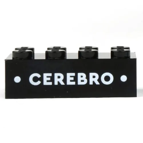 Brick 2 x 4 with White 'CEREBRO' print