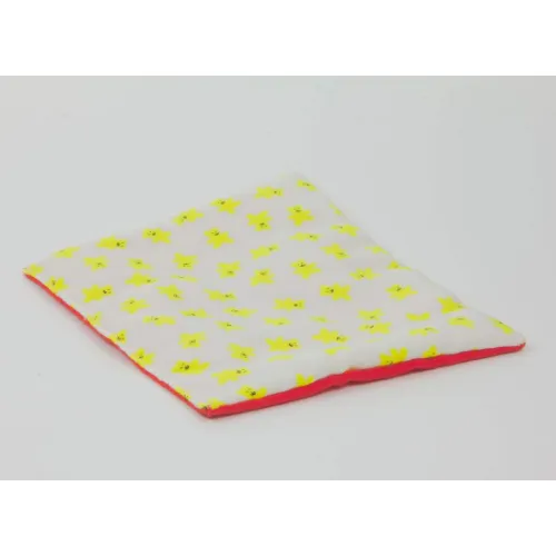 Duplo Blanket Dual Sided with Yellow Bow / Yellow Teddy Bear on White Background Print