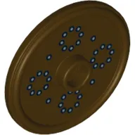 Shield Round with Stud and Raised Rim with Silver Dots Print