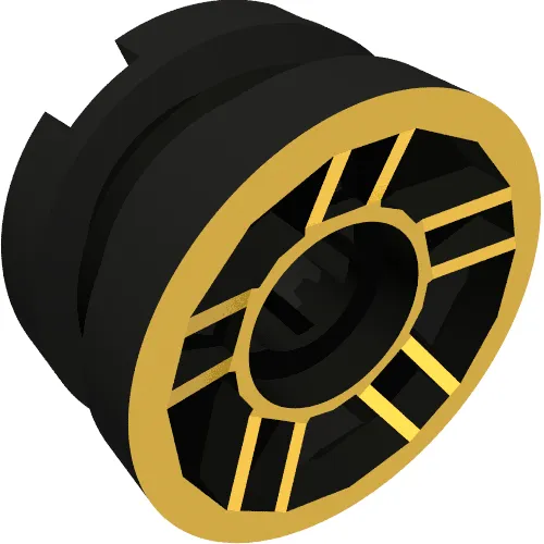 Wheel 11 x 6 with 5 Spokes with Gold Outline Print