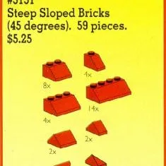 Roof Bricks, Red, 45 Degrees