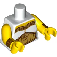 Torso, Toga with Gold Trim and Large Belt Print, Yellow Arms and Hands