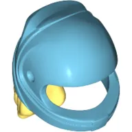 Hair and Helmet, Curly, Bright Light Yellow Print