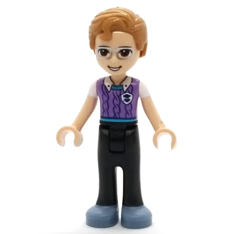 Julian - Lavender Shirt, Black Pants, Medium Nougat Hair