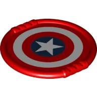 Duplo Disk with White Circle and White Star in Blue Circle Print (Captain America's Shield)
