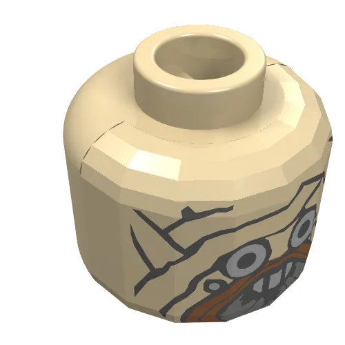 Minifig Head Tusken Raider, Mask, Goggles, Wrap Print [Blocked Open Stud]