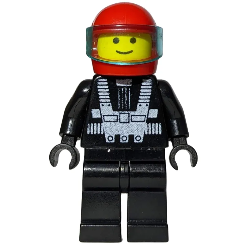 Racer, Blacktron Top, Red Helmet with Visor