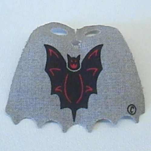 Neckwear Cape, Scalloped 6 Points with Bat Print