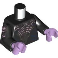 Torso, Dark Silver Decorations Print, Black Arms, Lavender Hands