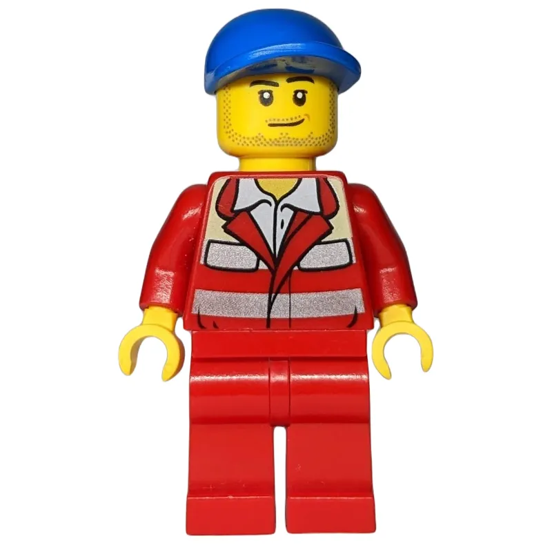 Paramedic, Red Jacket, Red Legs, Blue Cap, Stubble