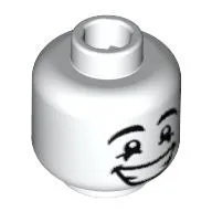 Minifig Head Mime, Happy Face, Black Eyes with White Pupils [Blocked Open Stud]