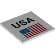 Tile 6 x 6 with Bottom Tubes with 'USA', American Flag print
