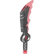 Weapon Sword with Jagged Edges and Trans-Red Flames Pattern
