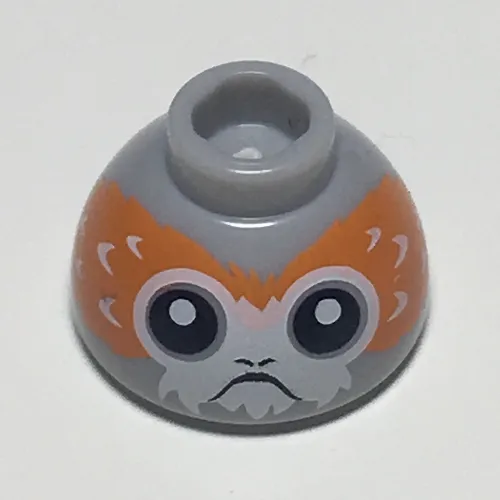 Brick Round 1.5 x 1.5 Dome Top with Porg with Short Forehead Feathers Print