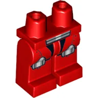 Hips and Red Legs with Galaxy Squad Armor with Large Light Bluish Gray and White Trapezoid Knee Pads and Short Belt Print