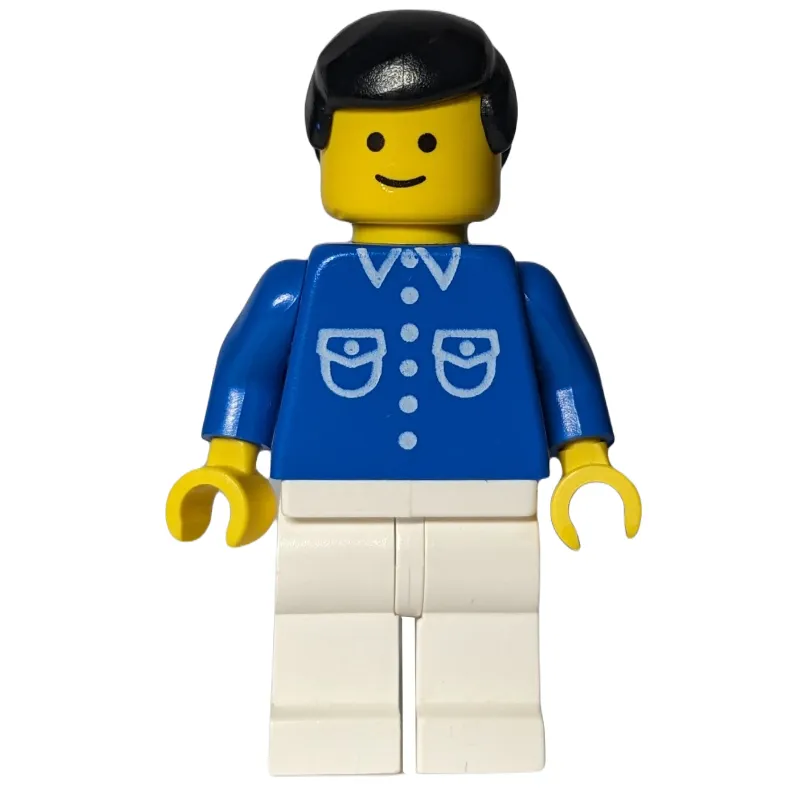 Blue Torso, White Legs, Black Hair