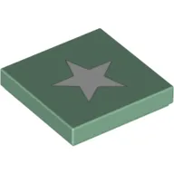 Tile 2 x 2 with White Five-Point Star Print